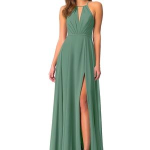 Azazie Evalleen bridesmaids dress, colour is Eucalyptus, size 4